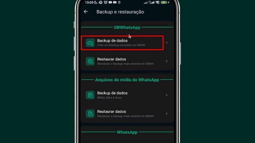 Passo 3 do tutorial "Como fazer backup do Whatsapp GB" do site Dicas do Aprendiz