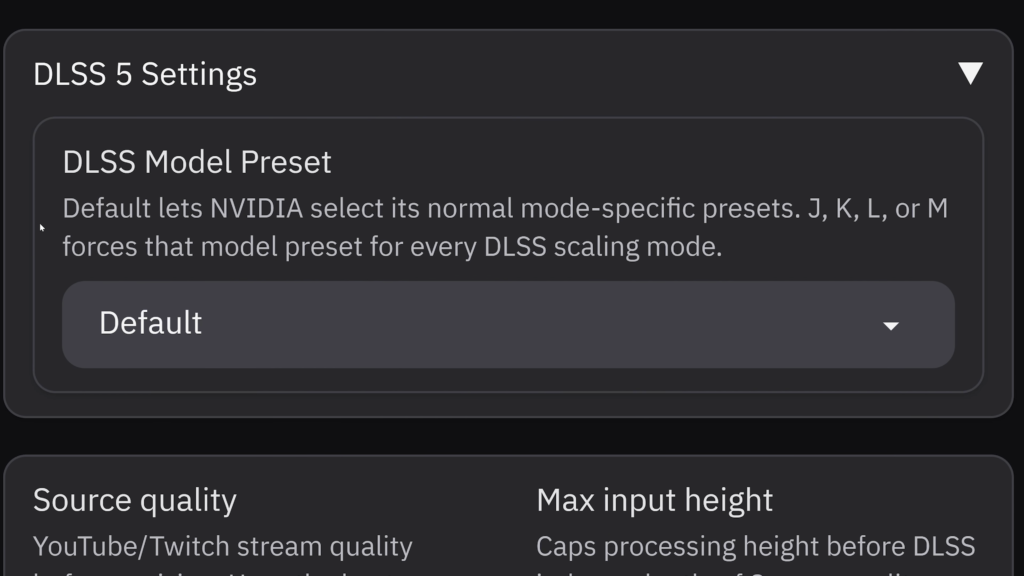 dlss model presets - dlss 5 em videos do youtube